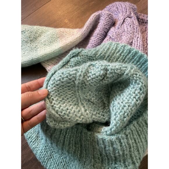 Handmade Ombré Gradient Knit Multicolor pastel Mermaid Rainbow Sweater Large VTG - Picture 4 of 9